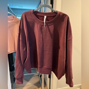 Lululemon Perfectly Oversized Cropped Softstreme Crew Red Merlot